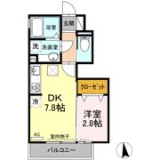 G-room飯柄（ｼﾞｰﾙｰﾑｲｲｶﾞﾗ） A棟の間取り画像