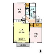 クレセントヴィラ日置江 Bの間取り画像