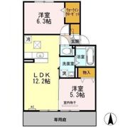 ブランシェ大溝 Bの間取り画像