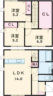 BirdGarden Ogaki West Bの間取り画像