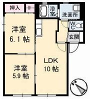 ハイツ安倍21 Ⅱ棟の間取り画像