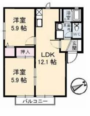 カーサイベリアル D棟の間取り画像