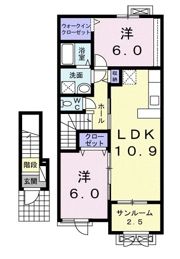 ハピネス Bの間取り画像