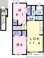 オワゾー・ブルーBの間取り画像