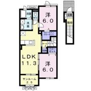 カミュンヌ Bの間取り画像