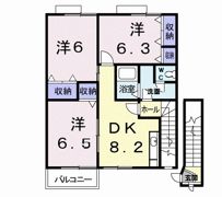 クレセント上乃木Cの間取り画像