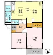 サンモール南流山 Bの間取り画像