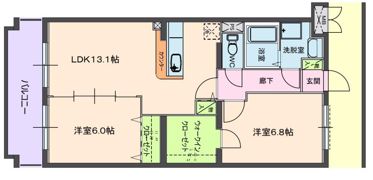 ベルフラワー弐番館の間取り画像