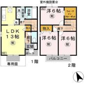 アンソレイエ Bの間取り画像