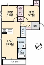 クレスティーク米原の間取り画像