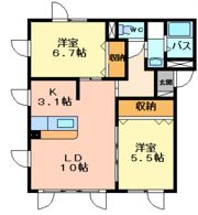 プランドール美原の間取り画像