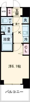 エステムコート神戸グランスタイルの間取り画像