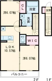 comfortas K (ｺﾝﾌｫｰﾀｽ ｹｰ)の間取り画像