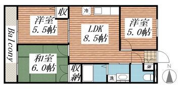 平和マンションの間取り画像