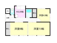 岩沼市本町貸家北棟の間取り画像