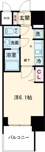 エステムコート神戸グランスタイルの間取り画像