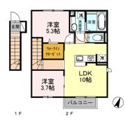 Arietta与原 B棟の間取り画像