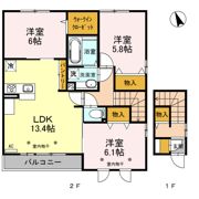 エール リヴェール Cの間取り画像