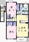 ハマナスⅡの間取り画像