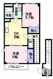 クレストール木場町Cの間取り画像