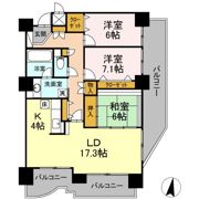 リブウェル真駒内緑町 903号室 ウエストビューの間取り画像