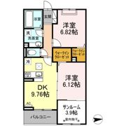 Ark Bliss六町(ｱｰｸﾌﾞﾘｽﾛｸﾁｮｳ)の間取り画像