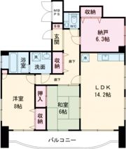 グランドールアサヒの間取り画像