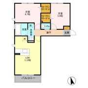 ジンザBの間取り画像