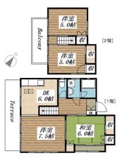 熊田様幕張町貸家の間取り画像