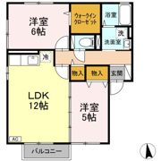 セジュール目長田 Ⅱの間取り画像