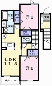 エーデル緑ヶ丘Dの間取り画像