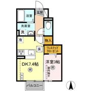 Dーroom小倉寺 Bの間取り画像