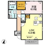 ソフィア ドゥ ボヌール 吉敷 A棟の間取り画像
