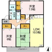 ヴィルヌーブ B棟の間取り画像