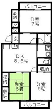 シャングリラ淡島Ⅰの間取り画像