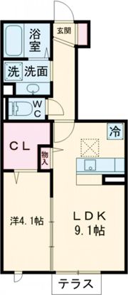 アムール二本松 Aの間取り画像