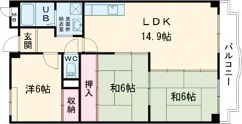ヒルサイドテラス牧野の間取り画像