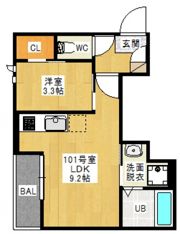 GRANDTIC 西崎の間取り画像