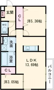 D-room八女本町の間取り画像