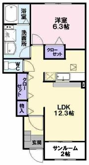 カルム・メゾンAの間取り画像
