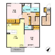 ラ・フルール Bの間取り画像