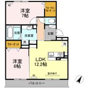 Dーroom上地 B棟の間取り画像