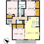 アンシャンテ B棟の間取り画像