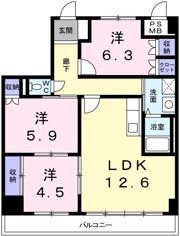 シエル青山の間取り画像