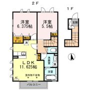 ビラージュ玉川学園 Bの間取り画像