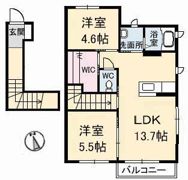 クレセオセブン B棟の間取り画像