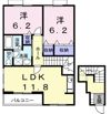 サウスワード長尾の間取り画像