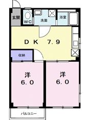 ハイツ本町Bの間取り画像