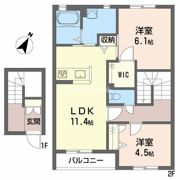 シャーメゾン中野開作 B棟の間取り画像