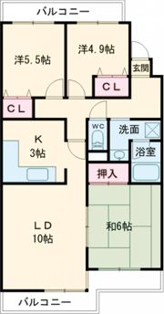 ユニーブル富雄の間取り画像